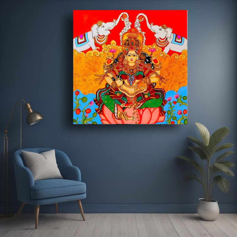 Art to Doors| Goddess Maha Lakshmi | Artist Srilatha S | Square | Art Print | Home Decor | Wall Decor | Gift Items | Canvas Frame