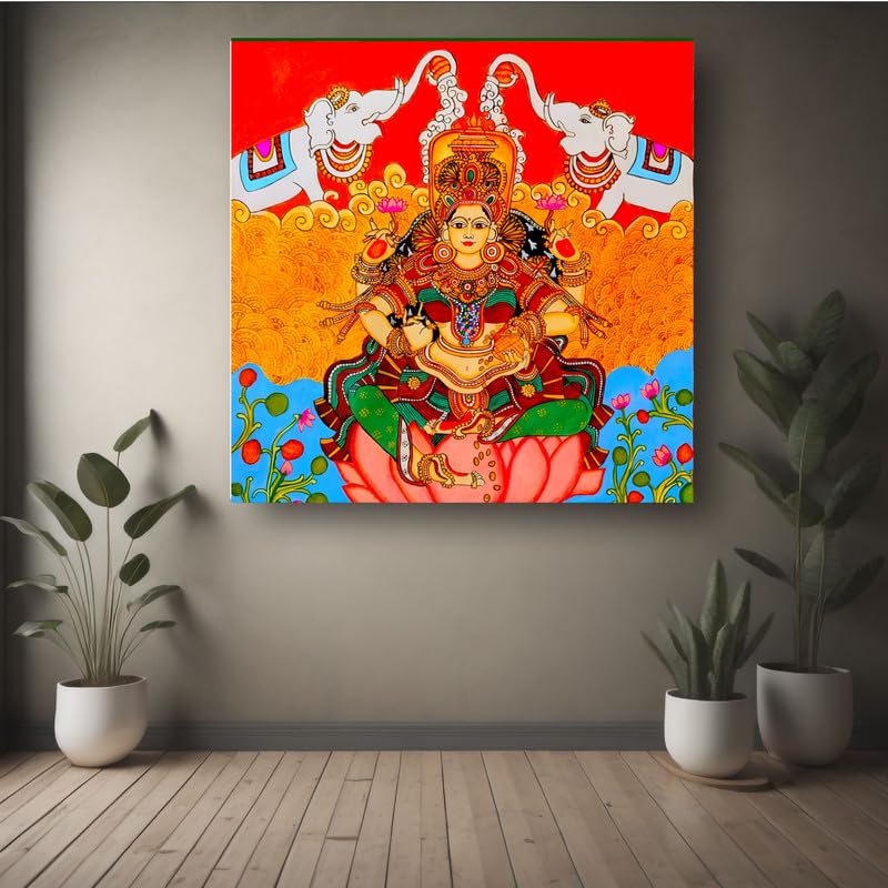 Art to Doors| Goddess Maha Lakshmi | Artist Srilatha S | Square | Art Print | Home Decor | Wall Decor | Gift Items | Canvas Frame