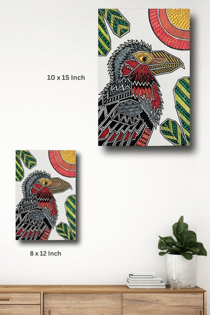 Art to Doors | Bearded Barbet | Artist Puja Kumari | Vertical | Art Prints | Home Decor | Wall Art | Gift Items | Canvas Frame