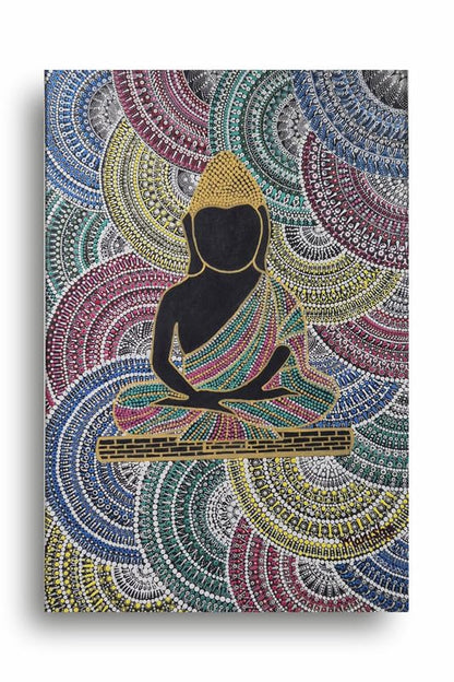 Art to Doors| Peace Within- The Buddha | Artist Manisha Ghoshal | Rectangle | Art Print | Home Decor | Wall Decor | Gift Items | Canvas Frame
